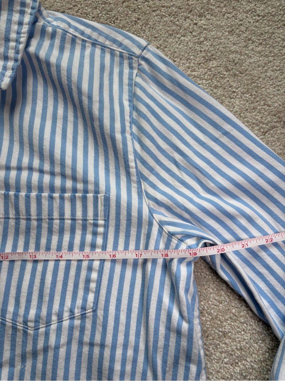 Aerie Blue & White Striped Button Down Shirt Women’s Small Cotton - Picture 4 of 8